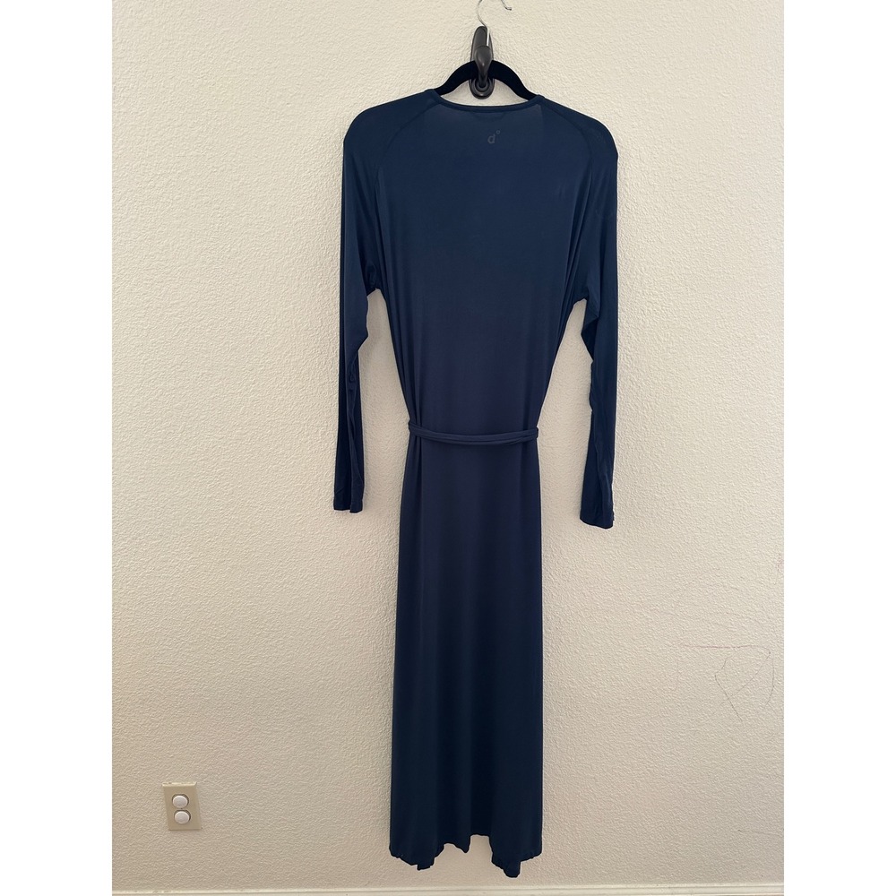 Dagsmejan Blue Balance Sleep Robe Navy Blue Modal Long Sleeve Belted Pockets Sm - Picture 6 of 10